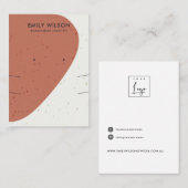 KERAMISCHE TERRACOTTA LANGE KETTING OORBEL DISPLAY VISITEKAARTJE (Voorkant / Achterkant)