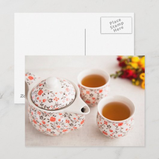 Keramische theeset briefkaart (Voorkant / Achterkant)