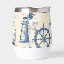 Keramische Thermos Mok met Marine Elements