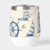 Keramische Thermos Mok met Marine Elements (Voorkant)