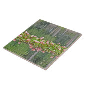 KERAMISCHE TIL/PINKLOTUS BLOSSOMS/POND REFLECTIES TEGELTJE (Zijkant)