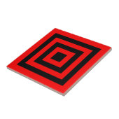 KERAMISCHE TIL - RODE ZWARTE QUARES TEGELTJE (Zijkant)