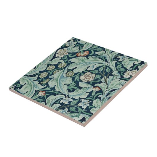 KERAMISCHE TIL ; WILLIAM MORRIS : PLATTELANDSPATRO TEGELTJE (Zijkant)