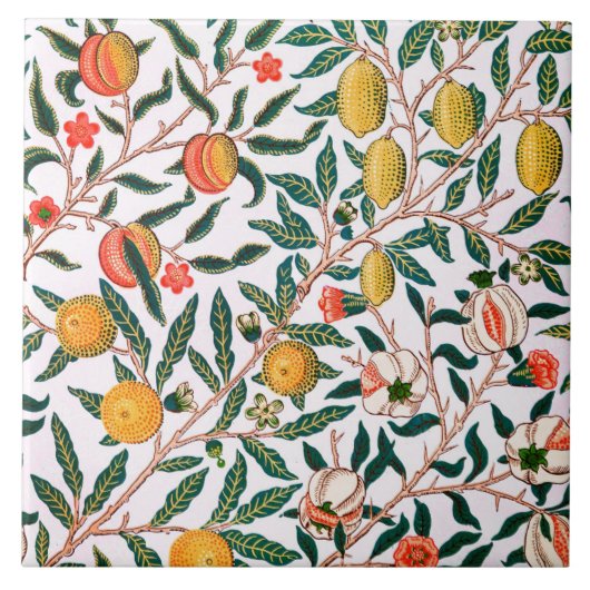 KERAMISCHE TIL ; WILLIAM MORRIS : POMEGRANATEN TEGELTJE (Voorkant)