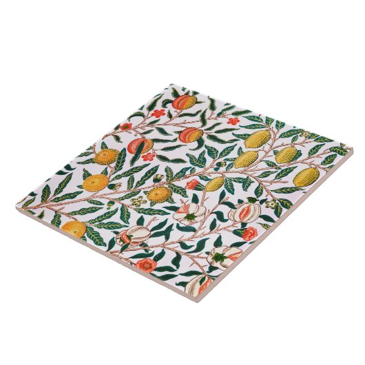 KERAMISCHE TIL ; WILLIAM MORRIS : POMEGRANATEN TEGELTJE (Zijkant)