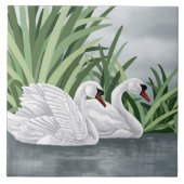 Keramische Tile Swan Art Tegeltje (Voorkant)