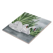 Keramische Tile Swan Art Tegeltje (Zijkant)