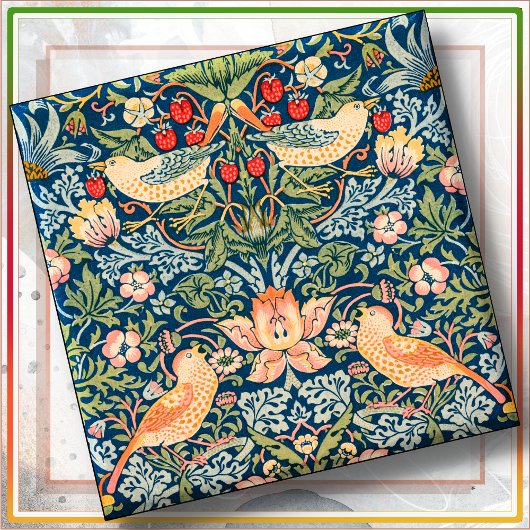 Keramische TILE - Wm. Morris Strawberry Thief Desi Tegeltje