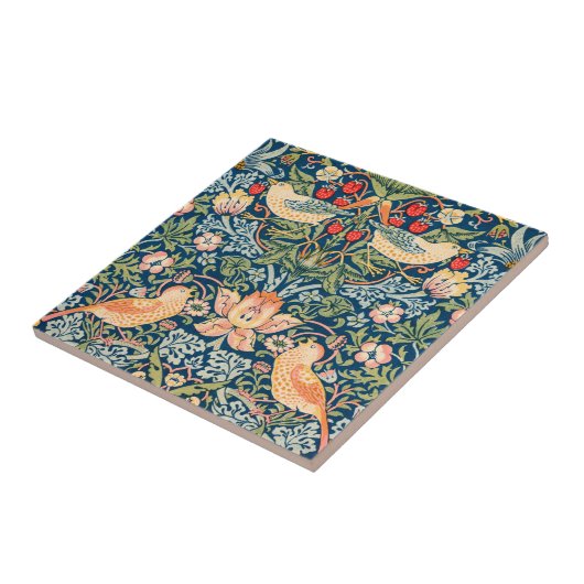 Keramische TILE - Wm. Morris Strawberry Thief Desi Tegeltje (Zijkant)