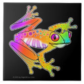 KERAMISCHE TILEN, TRIVETS - FROG POP ART TEGELTJE (Voorkant)