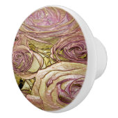 Keramische Trek - Gouden Roze Rozen Keramische Knop (Rechts)