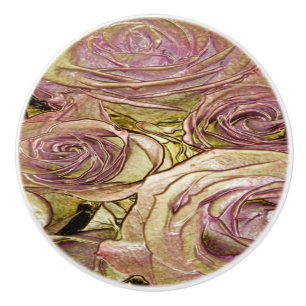 Keramische Trek - Gouden Roze Rozen Knop