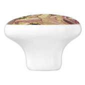Keramische Trek - Gouden Roze Rozen Knop (Zijkant)