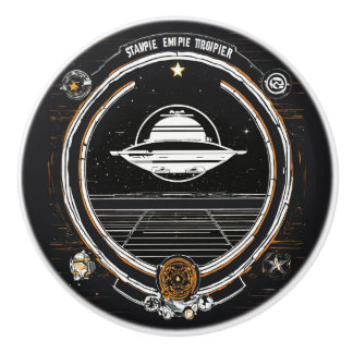 Keramische trek met Galaxy-thema - unieke UFO & ru Knop
