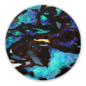 Keramische Trek - Zwart & Blauw Opal Keramische Knop (Voorkant)