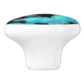 Keramische Trek - Zwart & Blauw Opal Knop (Zijkant)