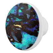 Keramische Trek - Zwart & Blauw Opal Knop (Rechts)