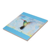 Keramische vedervogel tegeltje (Zijkant)