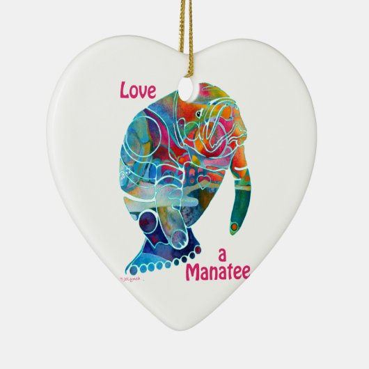 Keramische versiering houdt van een Manateeg Keramisch Ornament (Rechts)