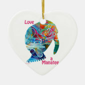 Keramische versiering houdt van een Manateeg Keramisch Ornament (Voorkant)