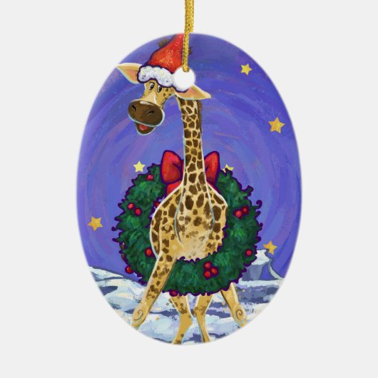 Keramische versiering met Giraffe keramische keram Keramisch Ornament (Voorkant)