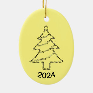 Keramische versiering met kerstboomkermis in Tuba Keramisch Ornament