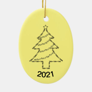 Keramische versiering met kerstboomkermis in Tuba Keramisch Ornament