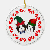 Keramische versiering met St. Bernard Elves Keramisch Ornament (Voorkant)