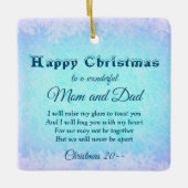 Keramische versiering op afstand tussen mama en pa keramisch ornament (Voorkant)