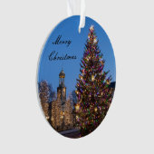 Keramische versiering van het Quincy Center Ornament (voorkant)