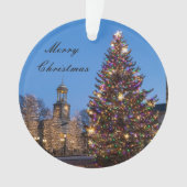 Keramische versiering van het Quincy Center Ornament (voorkant)