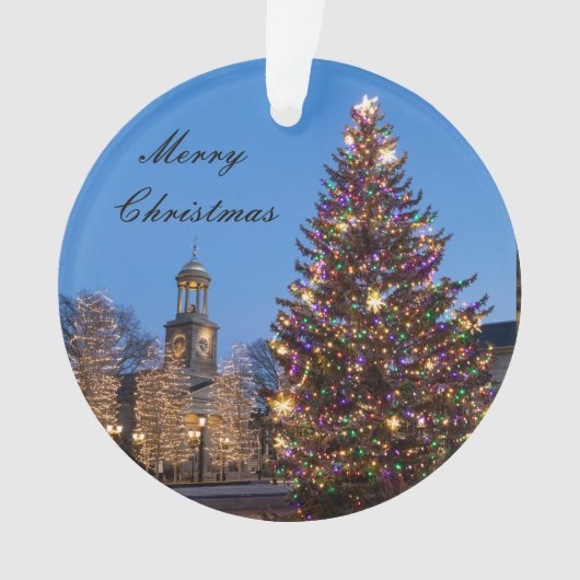 Keramische versiering van het Quincy Center Ornament (voorkant)