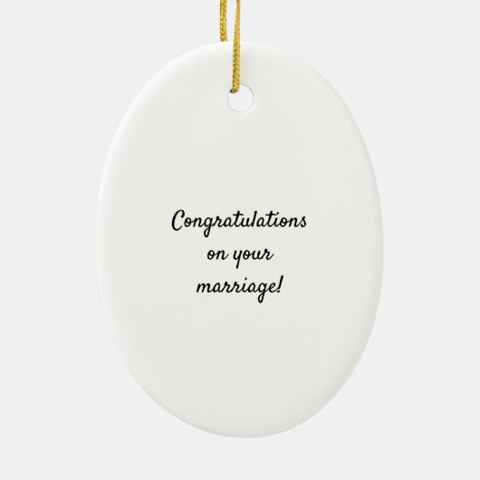 Keramische versiering van pinguïnbruiloft keramisch ornament (Achterkant)