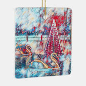 Keramische versiering voor zwan en kerstbomen keramisch ornament (Rechts)