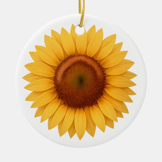 Keramische versiering - zonnebloem keramisch ornament (Voorkant)