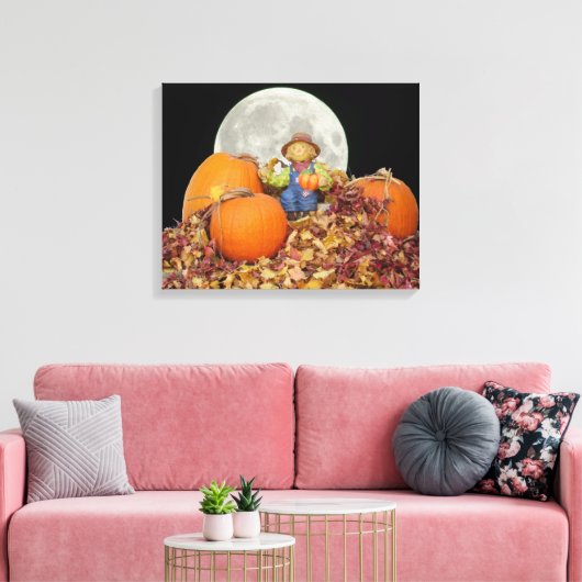 Keramische vogelverschrikker koning op zijn pompoe canvas afdruk (Insitu (Woonkamer))