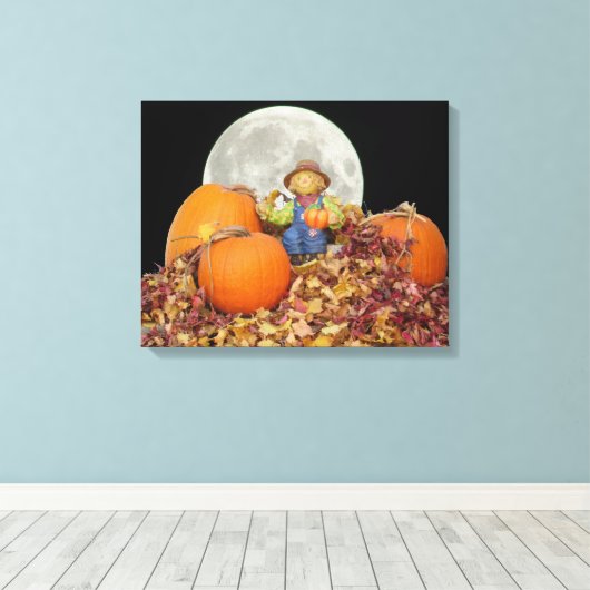 Keramische vogelverschrikker koning op zijn pompoe canvas afdruk (Insitu (Houten vloer))