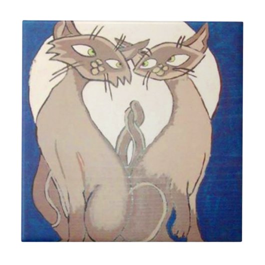 Keramische vormgeving in Siamese stijl Tegeltje (Voorkant)