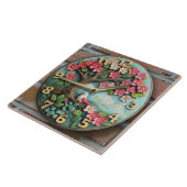 keramische wandklok tegeltje (Zijkant)