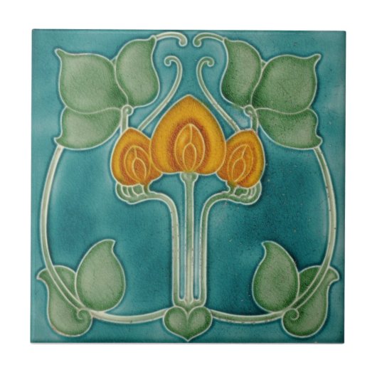 Keramische wandtegels - Traditionele Art Nouveau T Tegeltje (Voorkant)