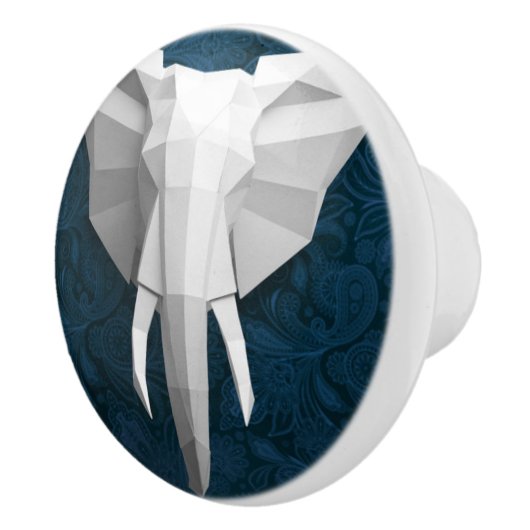 Keramische wasmachine/deurknoppen - 3D-olifant Knop (Rechts)