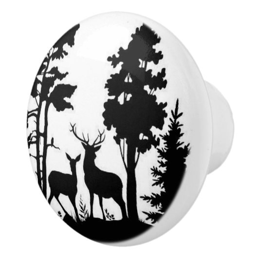 Keramische wasmachine/deurknoppen - Silhouette Wil Keramische Knop (Rechts)