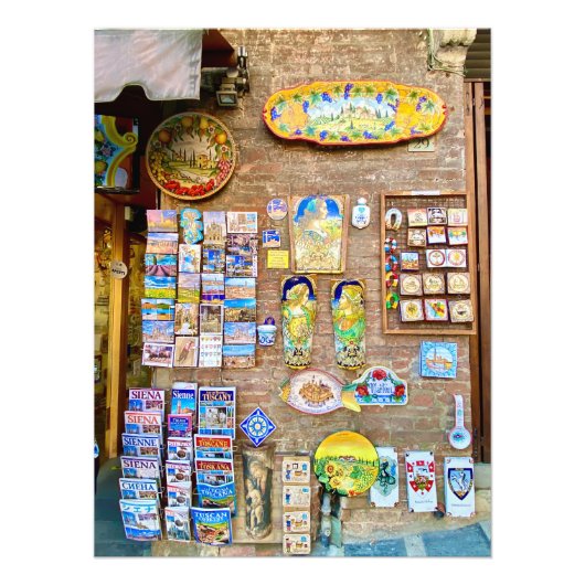 Keramische winkel in Siena, Italië Foto Afdruk (Voorkant)