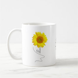 Keramische Zonnebloem Koffiemok met Naam & Initiaa