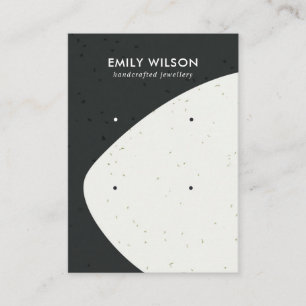 KERAMISCHE ZWART & WITTE GOLF 2 STUD OORBEL DISPLA VISITEKAARTJE