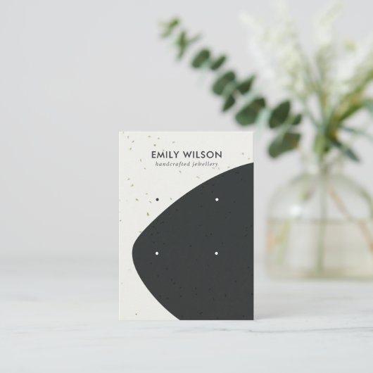 KERAMISCHE ZWART & WITTE GOLF 2 STUD OORBEL DISPLA VISITEKAARTJE (Staand voorkant)