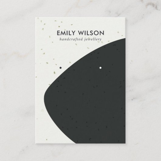 KERAMISCHE ZWART & WITTE GOLF STUD OORBEL DISPLAY VISITEKAARTJE (Voorkant)