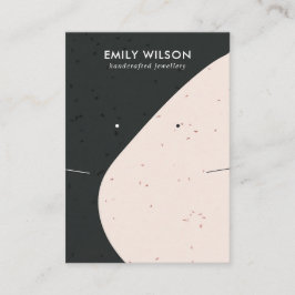 KERAMISCHE ZWARTE BLUSH WAVE KETTING OORBEL DISPLA VISITEKAARTJE