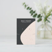 KERAMISCHE ZWARTE BLUSH WAVE KETTING OORBEL DISPLA VISITEKAARTJE (Staand voorkant)