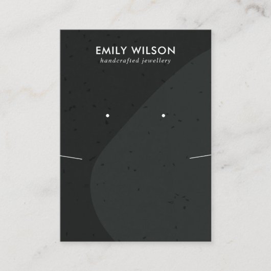 KERAMISCHE ZWARTE GRIJZE GOLF KETTING OORBEL DISPL VISITEKAARTJE (Voorkant)